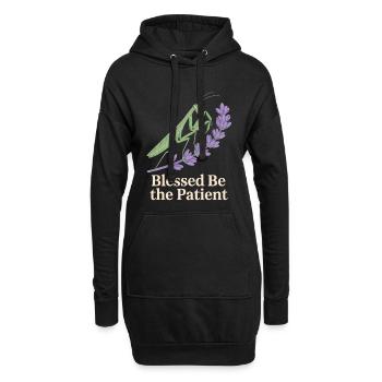 Gottesanbeterin mit Lavendel - Hoodie-Kleid - Schwarz - Vorne