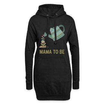 Geschlechterenthüllung: Mama wird Babyparty-Mama Papa - Hoodie-Kleid - Schwarz - Vorne