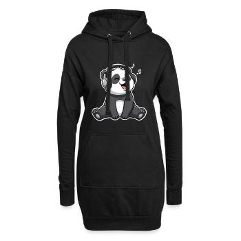 Panda Musik - Hoodie-Kleid - Schwarz - Vorne