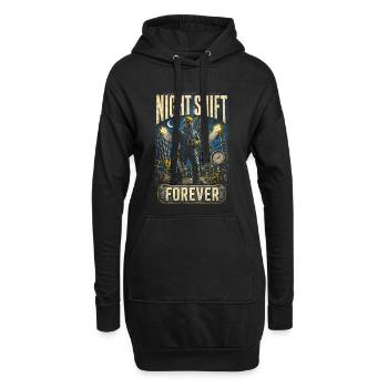 Ouvrier de nuit sur plateformes pétrolières pour toujours - Sweat-shirt à capuche long Femme - noir - Devant