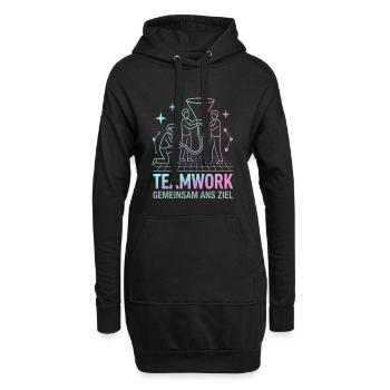 Trichter Saufen Festival Party Crew Team - Hoodie-Kleid - Schwarz - Vorne