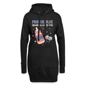 Révélation du sexe : Rose ou bleu Grand-mère t’aime - Sweat-shirt à capuche long Femme - noir - Devant