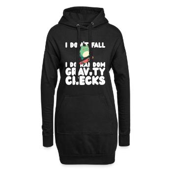 Je ne tombe pas, je fais des tests de gravité aléatoires - Sweat-shirt à capuche long Femme - noir - Devant