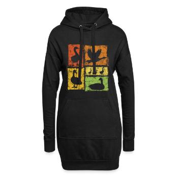 Geese In Motion - Vintage Farm Graphic - Sweat-shirt à capuche long Femme - noir - Devant