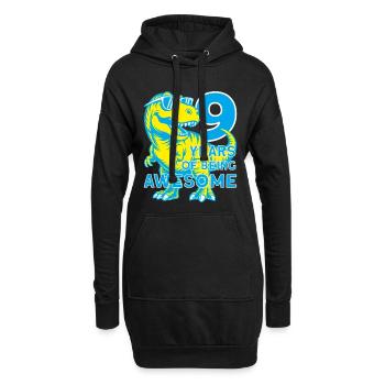 DINO 9 JAHRE DINOSAURIER 9. GEBURTSTAG - Hoodie-Kleid - Schwarz - Vorne