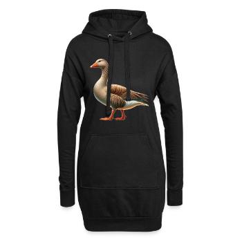 Oie pèlerine - Sweat-shirt à capuche long Femme - noir - Devant