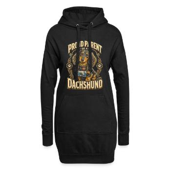 Teckel aux cheveux durs fier parent d’un teckel - Sweat-shirt à capuche long Femme - noir - Devant