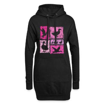 Silhouettes vintage Ducks pour femmes et filles - Sweat-shirt à capuche long Femme - noir - Devant