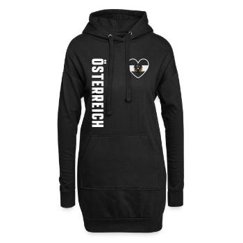 Emblem der Österreich-Herz-Flagge - Hoodie-Kleid - Schwarz - Vorne