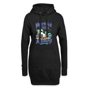 Möwe Meerblick statt Meinung Shirt - Hoodie-Kleid - Schwarz - Vorne
