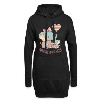 Révélation du sexe : baby shower promue à la grande sœur - Sweat-shirt à capuche long Femme - noir - Devant