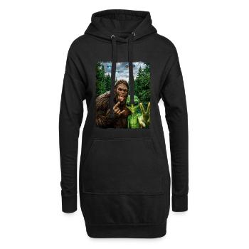 Bigfoot, Alien Rocker, Musique Rock, Main de Rock, OVNI - Sweat-shirt à capuche long Femme - noir - Devant