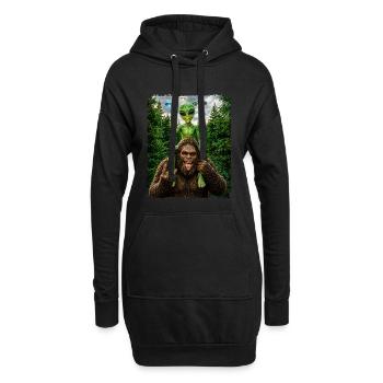 Bigfoot, Alien Rocker, Musique Rock, Main de Rock, OVNI - Sweat-shirt à capuche long Femme - noir - Devant