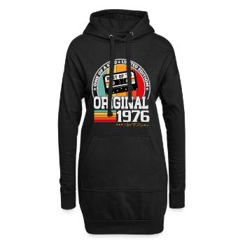 Cadeau d’anniversaire rétro vintage original de 1976 - Sweat-shirt à capuche long Femme - noir - Devant