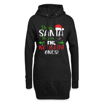 Cher Père Noël, ce sont les vilains Funny Christmas - Sweat-shirt à capuche long Femme - noir - Devant