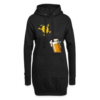 Bière Radler Citron drôle et verre à bière - Sweat-shirt à capuche long Femme - noir - Devant
