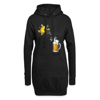 Radler Beer Citron drôle saute dans un verre à bière - Sweat-shirt à capuche long Femme - noir - Devant