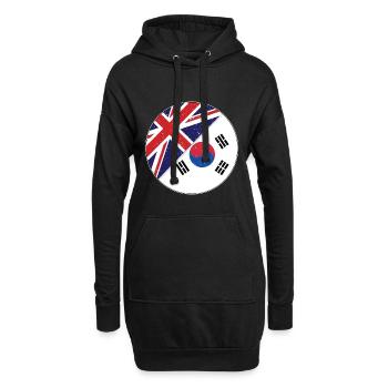 Korea - Hoodie-Kleid - Schwarz - Vorne