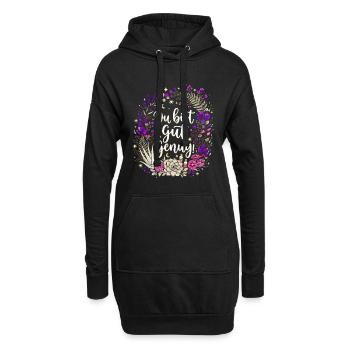 Du bist gut genug .Mystik Floral - Hoodie-Kleid - Schwarz - Vorne
