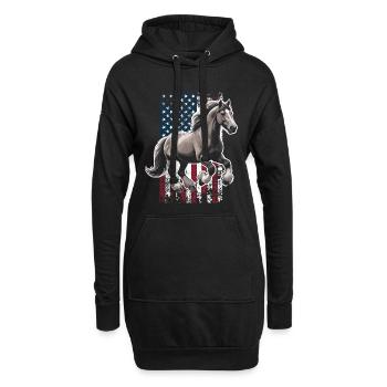 Belgian Draft US Belgisches Zugpferd - Hoodie-Kleid - Schwarz - Vorne