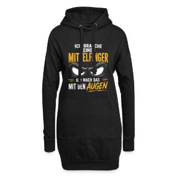Ich brauche keinen Mittelfinger - Hoodie-Kleid - Schwarz - Vorne