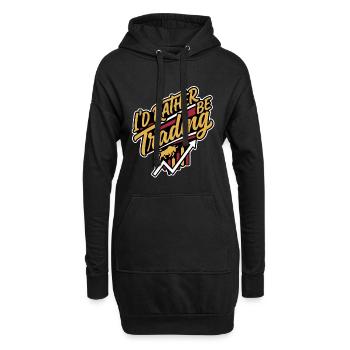 I'd rather be Trading | Krypto Aktien Trader - Hoodie-Kleid - Schwarz - Vorne
