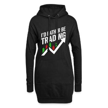 Je préférerais être dans le trading | Trader en actions crypto - Sweat-shirt à capuche long Femme - noir - Devant