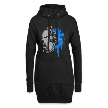 Skieurs Éclaboussures de couleur Enfants Skis garçons Skis - Sweat-shirt à capuche long Femme - noir - Devant