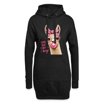 Stand Tall Lama Dream Big Shirt - Hoodie-Kleid - Schwarz - Vorne