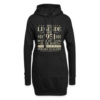 Baujahr 1951 Geburtstag 75 Jahre Unvergleichlich - Hoodie-Kleid - Schwarz - Vorne