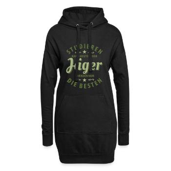 Studieren kann jeder | Jäger Spruch - Hoodie-Kleid - Schwarz - Vorne