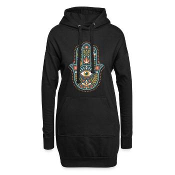 Spiritualität Heilige Geometrie Glaubenssymbol Zen - Hoodie-Kleid - Schwarz - Vorne