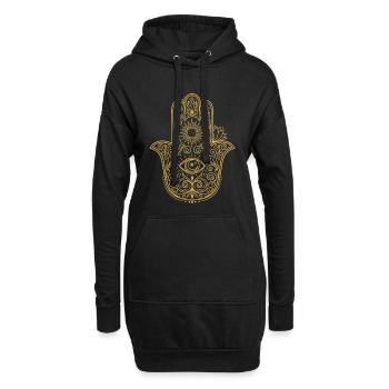 Spirituality Sacred Geometry Lotus Flower Zen - Hoodie Dress - black - Front