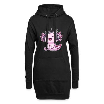 Musique Axolotl - Sweat-shirt à capuche long Femme - noir - Devant