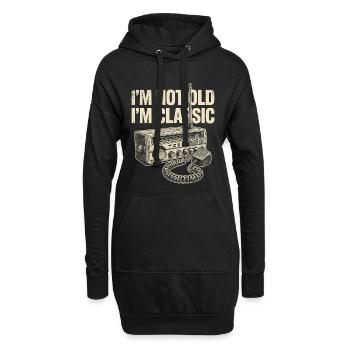 Pas vieux, je suis la radio classique - Sweat-shirt à capuche long Femme - noir - Devant