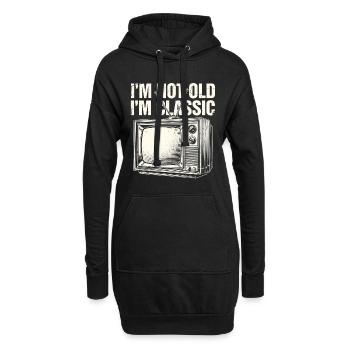 T-shirt nostalgique classique de la télévision - Sweat-shirt à capuche long Femme - noir - Devant