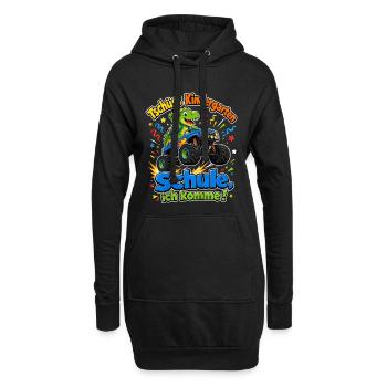 Tschuess Kindergarten Schule Ich Komme Dino Truck  - Hoodie-Kleid - Schwarz - Vorne