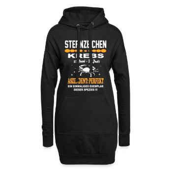 Krebs Sternzeichen Horoskop Aszendent Perfekt - Hoodie-Kleid - Schwarz - Vorne