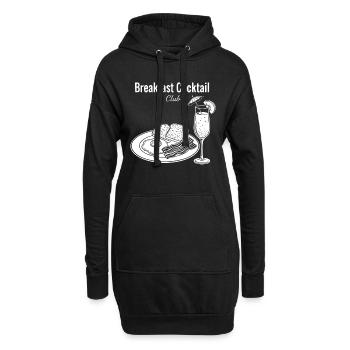 Breakfast Cocktail Club : brunch café bacon - Sweat-shirt à capuche long Femme - noir - Devant