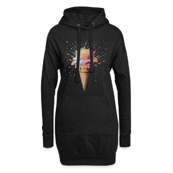 Cornet de Glace Multicolore Splash Ar - Sweat-shirt à capuche long Femme - noir - Devant