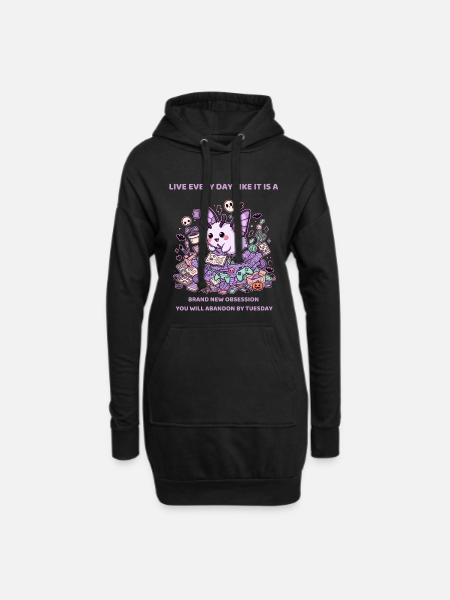 Brand New Obsession Abandoned by Tuesday - Hoodie Dress - black