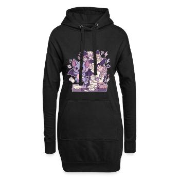 Une chauve-souris mignonne et une montagne de paperasse - Sweat-shirt à capuche long Femme - noir - Devant