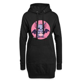 Personnage gothique gothique adorable - Sweat-shirt à capuche long Femme - noir - Devant