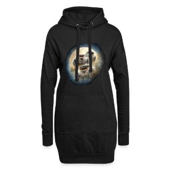Araignées Sauteuses Nuit d’hiver Kawaii Chibi Wolfmond - Sweat-shirt à capuche long Femme - noir - Devant
