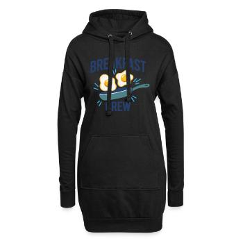 Équipe du petit-déjeuner, brunch drôle, café, pancakes, nourriture - Sweat-shirt à capuche long Femme - noir - Devant