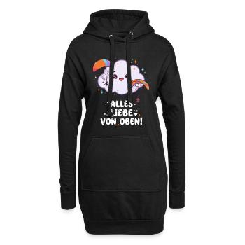 Fallschirmspringen Alles Liebe Von Oben - Hoodie-Kleid - Schwarz - Vorne