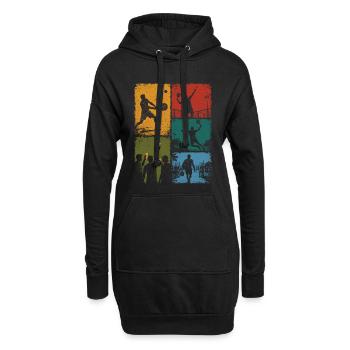 Padel und humorvoller Aperitif - Hoodie-Kleid - Schwarz - Vorne