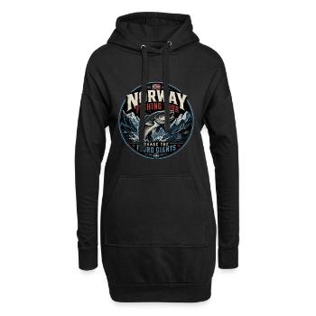 Norwegen Angeln - Hoodie-Kleid - Schwarz - Vorne