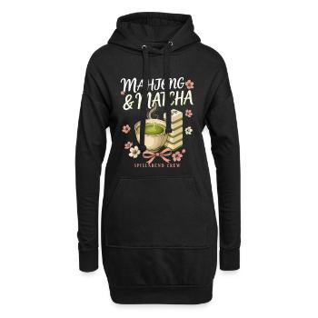 Mahjong & Matcha Spielabend - Hoodie-Kleid - Schwarz - Vorne
