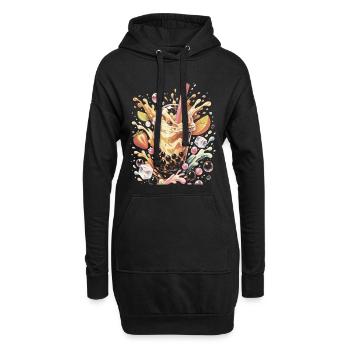 Bubble Tea Perles Tapioca Splash Art - Sweat-shirt à capuche long Femme - noir - Devant